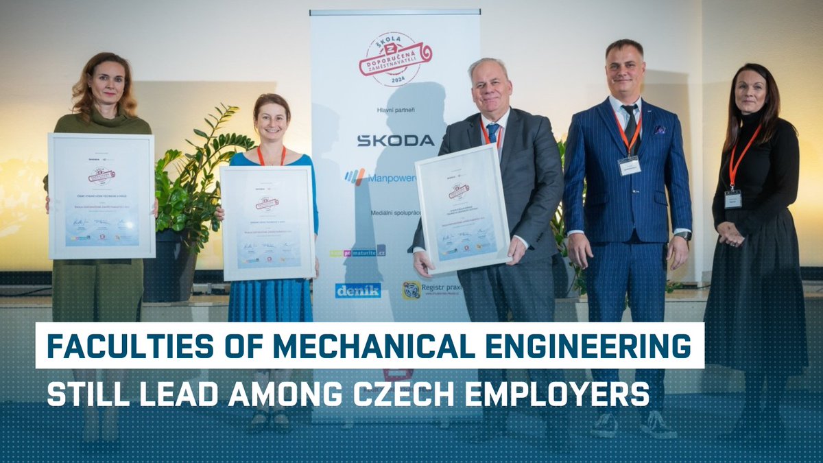 FMEbutENG's tweet photo. More than 1,000 employers from all over 🇨🇿participated in the evaluation of domestic secondary and higher education institutions in the "School recommended by employers" survey. FME received the title for the eighth time, this year it was ranked 2nd among the faculties. https://t.co/WBit4b1znQ