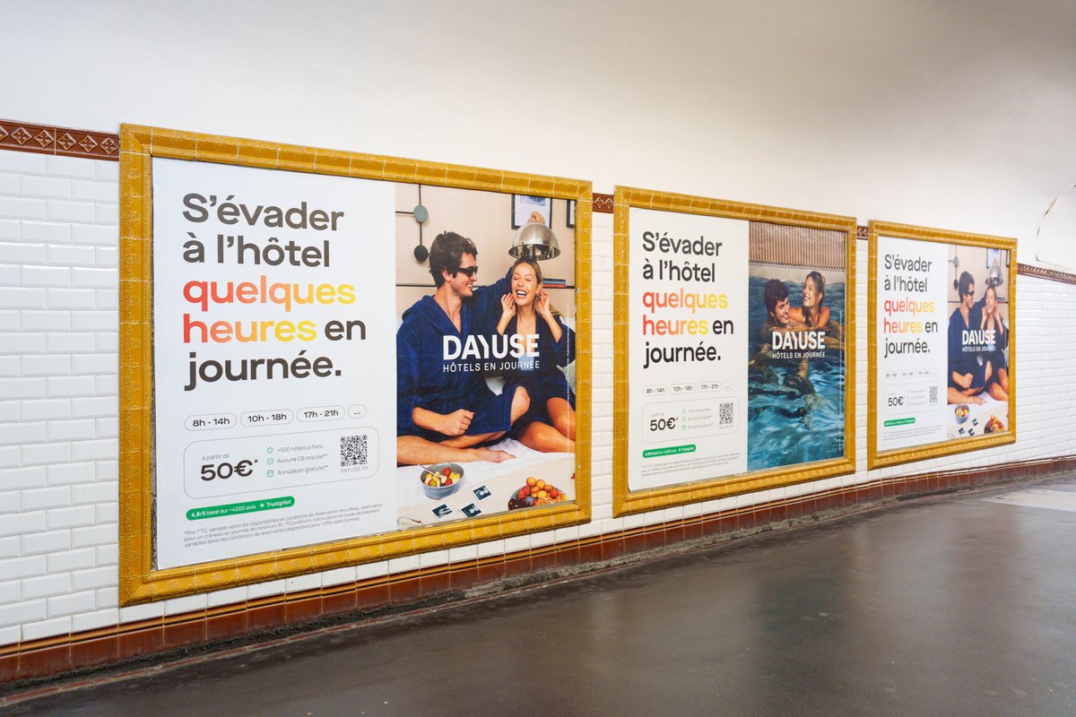 dayuse_en's tweet image. 🧡As our Paris metro campaign came to a close last week, we&apos;re filled with gratitude for all the positive engagements and visibility in the #Paris community. 

🫶A huge thank you to our creative team, partner, and everyone involved in bringing this campaign to life! #OOH #Metro