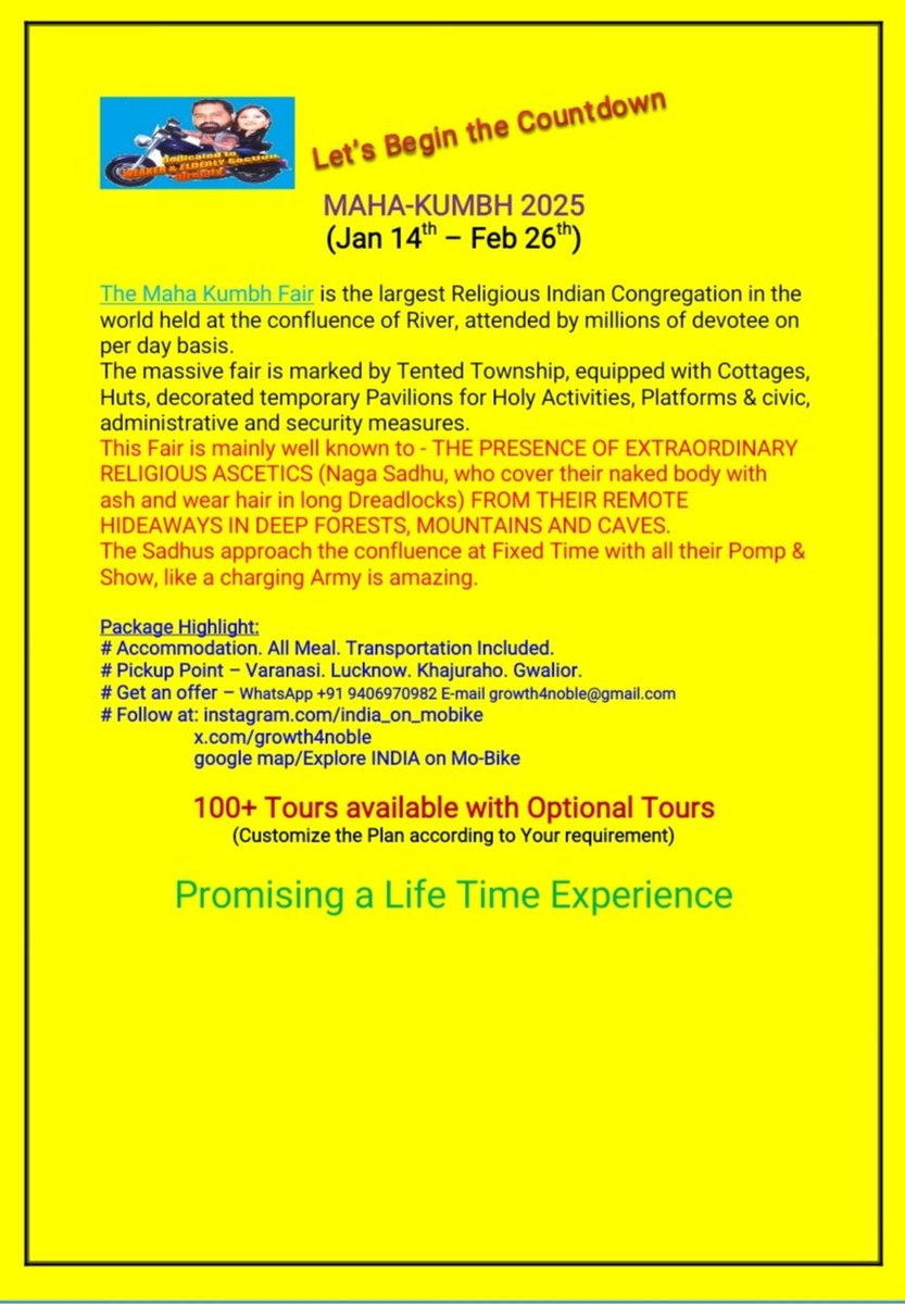 growth4noble's tweet photo. @TravelwritersUK Connect with lifetime memories. #prayagraj #mahakumbh #varanasi &amp; much more with @growth4noble https://t.co/PW8EBqNlmS https://t.co/dnSznEvEGM