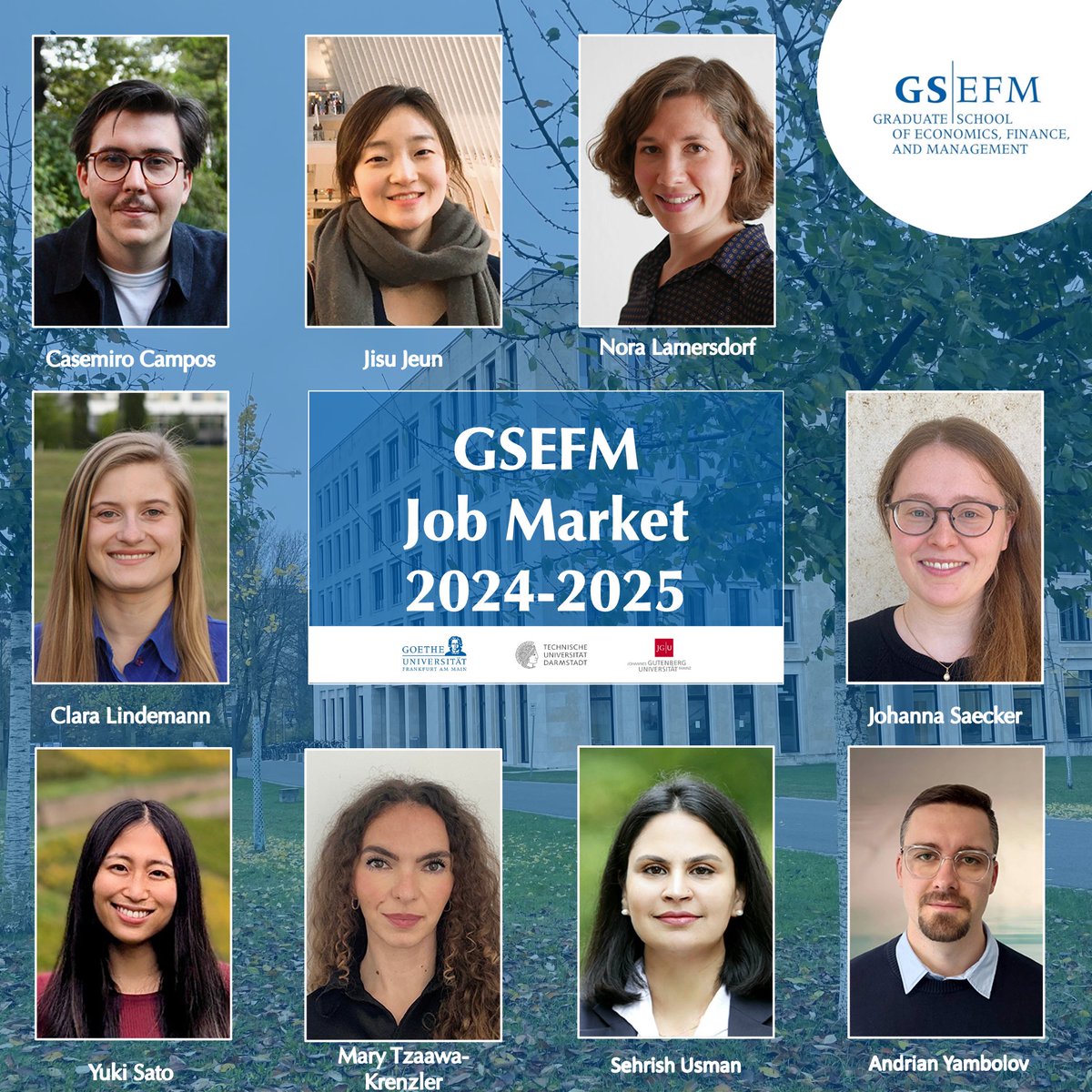 GSEFM1's tweet photo. #JOBMARKET
We @GSEFM1 are proud to present our 2024-2025 #JobMarketCandidates! 

Stay tuned as we introduce each candidate in their individual posts in the next days!

First more info: https://t.co/z9UIIveI8E

#JMC #Jobmarket2024 #Econtwitter #Econjobmarket #Economics #Finance https://t.co/GqH4Kv9eMZ