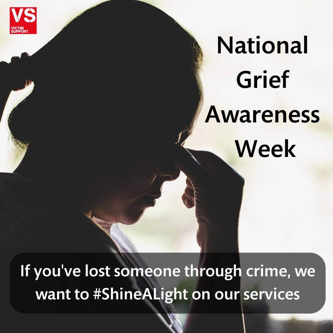 If you've lost someone through crime, we want to #ShineALight on our services. Whether you've lost a family member, a friend, or someone you cared for, you can talk to  us in confidence.  08 08 16 89 111  victimsupport.org.uk/live-chat #NationalGriefAwarenessWeek