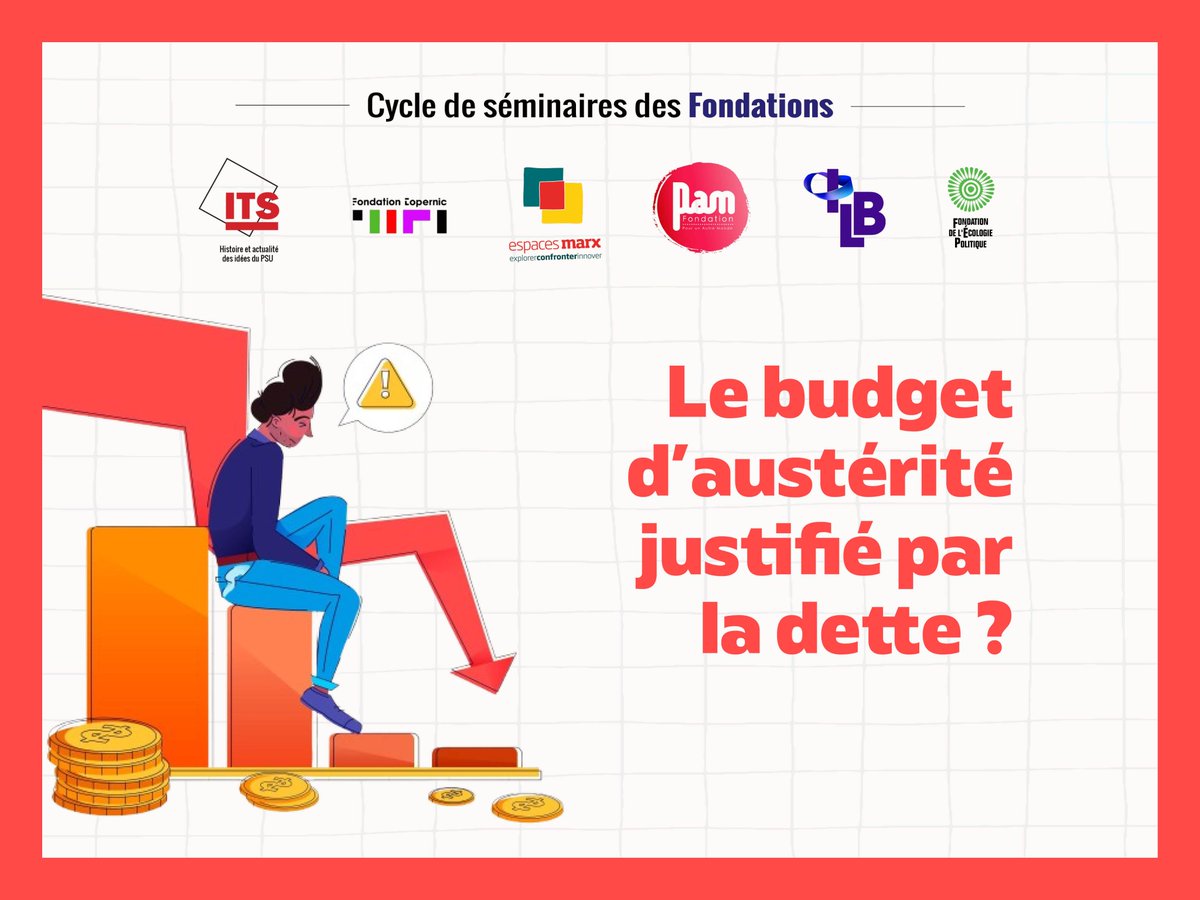 🔴🗓️[REPORT] La réunion-débat des Fondations sur le thème "Le budget d'austérité justifié par la dette ?" est officiellement reportée au mercredi 22 janvier 2025 à 18h30 au Maltais rouge toujours avec les économistes <a href="/DomPlihon/">Dominique Plihon</a> et Stéphanie Treillet. #budget2024
