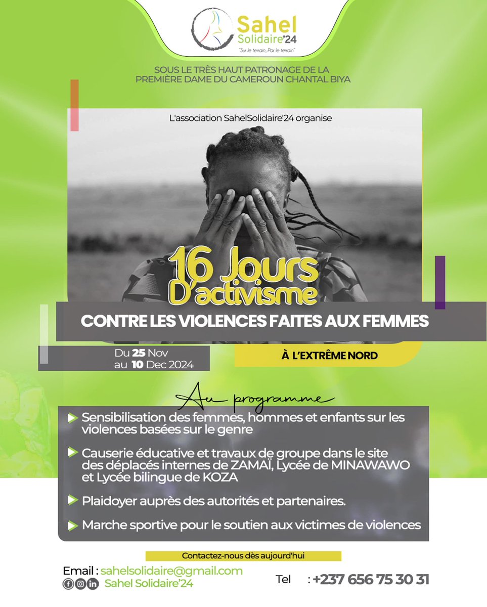 SaSol_24's tweet photo. Avec Sahel Solidaire24 nous disons #NON à la violence faite aux femmes
With Sahel Solidaire'24 we Say #NO  to violence against women #16activismagainstviolence #womenrights #sahelsolidaire24 #16joursdactivismecontrelesviolences #sahelsolidaire24ditnonalaviolence #StopViolence https://t.co/5s0e4IBz7c