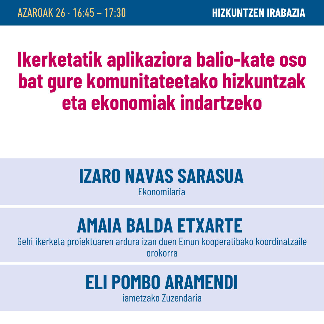 iametza's tweet photo. Bihar iametzako Eli Pombo 'Hizkuntzen Irabazia' kongresuan egongo da euskararen digitalizazioak sortutako balio-katearen inguruan hitz egiteko💬📈Kongresua streaming bidez jarraitu ahal izango da https://t.co/PeuNl467jq webgunean🌐 https://t.co/NnDmavppUe