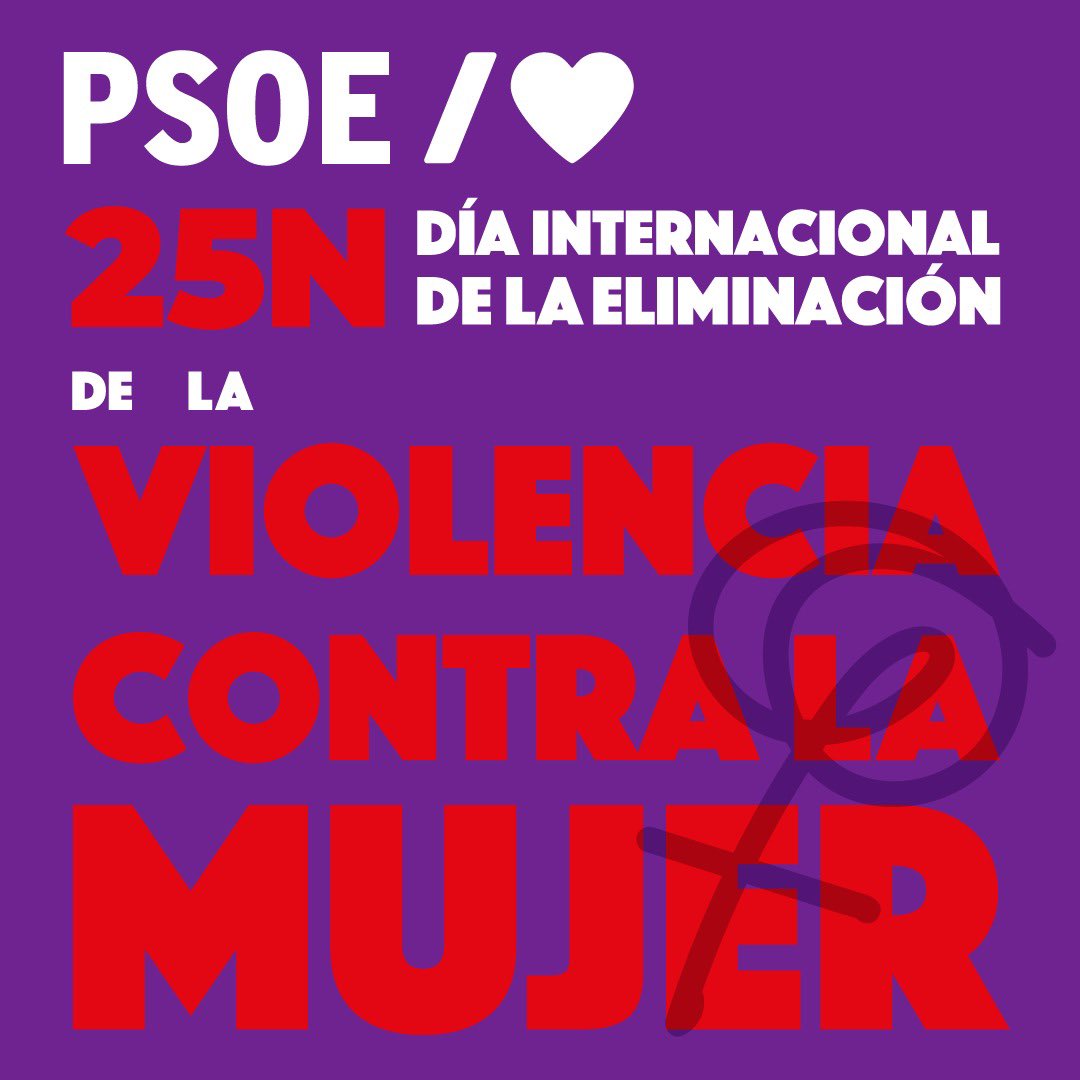 Como cada 25N, el PSOE manifiesta su compromiso para la erradicación de la violencia contra las mujeres.

💜💜💜✊✊✊

Os compartimos el manifiesto por el Día Internacional de la Eliminación de la violencia contra la mujer.

psoe.es/media-content/…