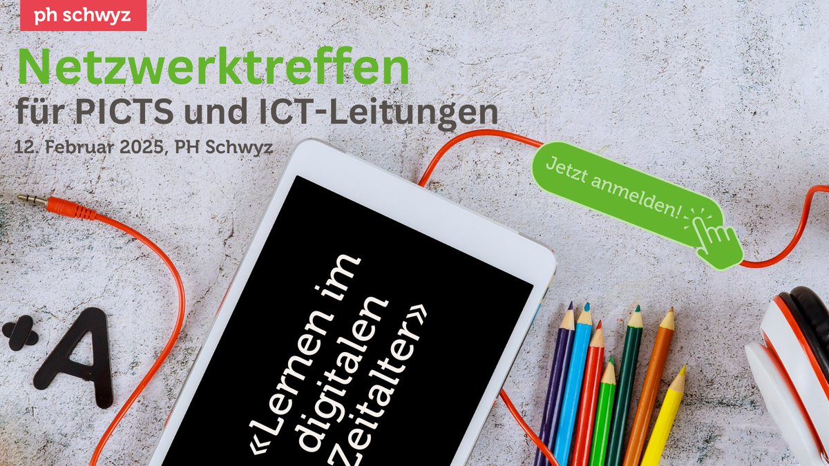 Netzwerktreffen #netzwerkpicts25 für #PICTS &amp; ICT-Leitungen: Lernen im digitalen Zeitalter. 12. Februar 2025, #PHSZ oder online mit Referat von Prof. Dr. Doreen Prasse, praxisnahen Sessions &amp; Networking. Jetzt anmelden: mia.phsz.ch/PICTS/NetzWerk