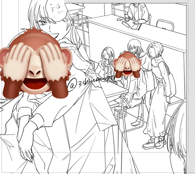 モブ多くて描くの大変だ〜😭になるのではないかと懸念されていた原稿、無事モブ多くて描くの大変だ〜😭になっている… 