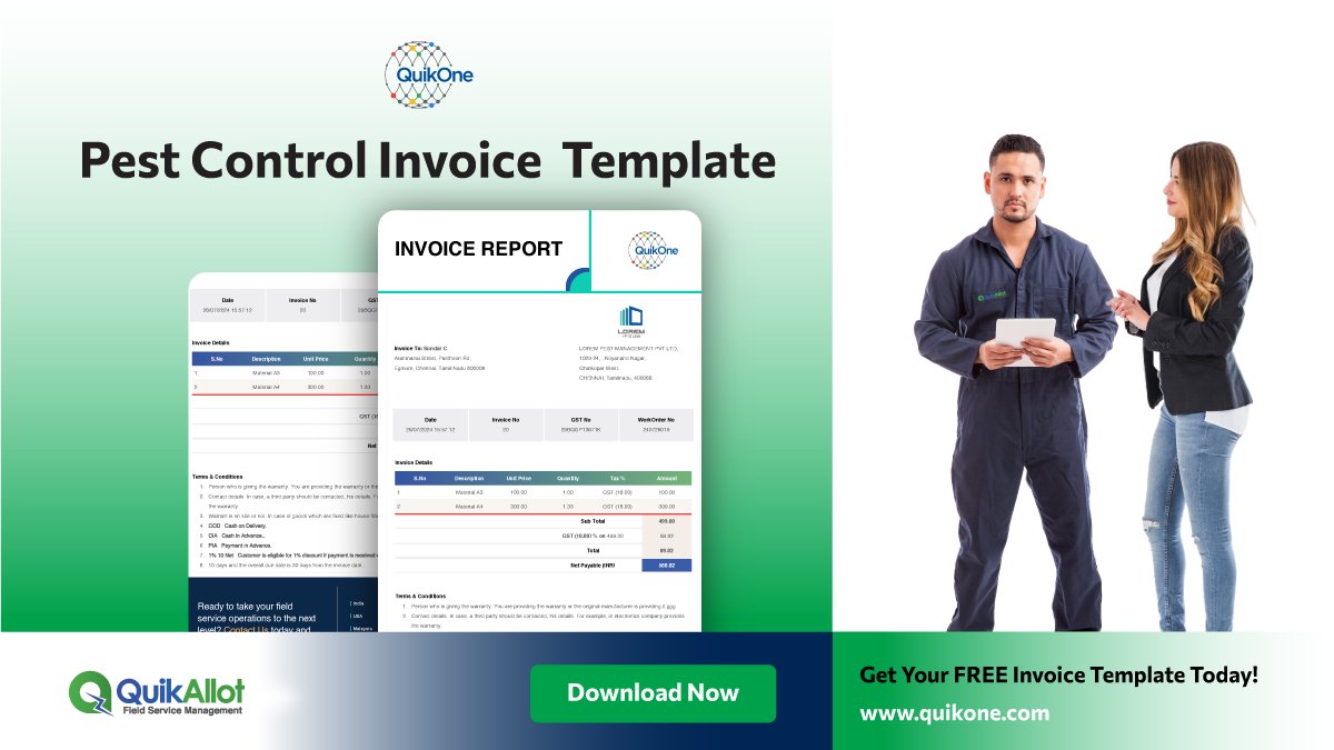 quikonesolution's tweet image. 🌟 Attention Pest Control Professionals! 🌟

📄 Boost your business with our FREE Pest Control Invoice Template!

Simple. Professional. Effective. 𝐃𝐨𝐰𝐧𝐥𝐨𝐚𝐝 𝐍𝐨𝐰: bit.ly/3OfHrGD

#PestControlSoftware #GrowYourBusiness #FreeTemplate #QuikOneCRM #QuikAllotSoftware