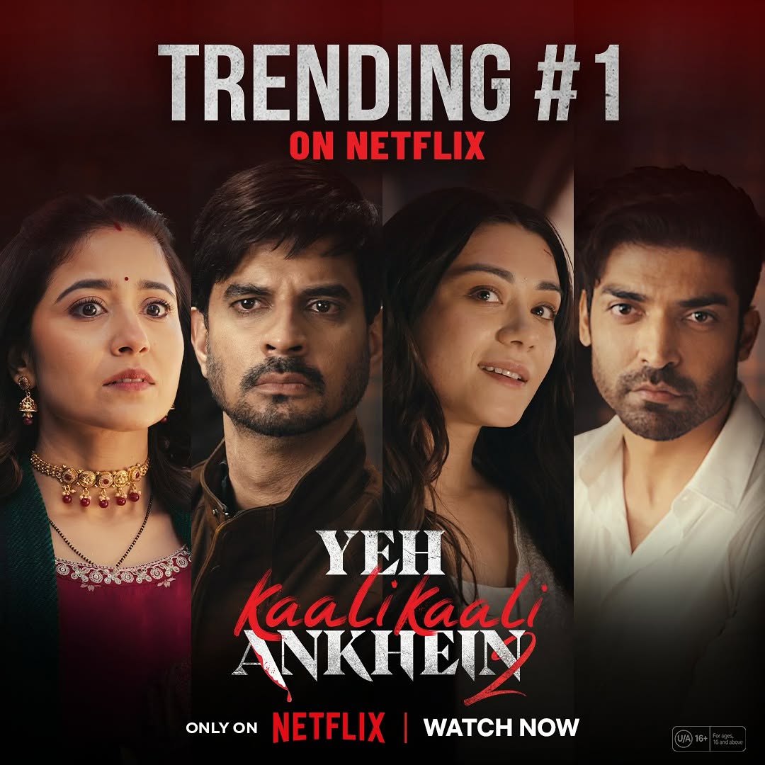casting_bay's tweet photo. Thank you for all the love ❤️
#YehKaaliKaaliAnkheinOnNetflix Season 2 is trending #1 on Netflix!
@NetflixIndia #EdgestormVentures @jyotisagarc @sidhartsengupta #VarunBadola #MuraliK @vishal170182 #PrassanthKC #PrashantKumarNag @parichitP @subodh1610 #shivamsingupta https://t.co/9PQV6G0Zai