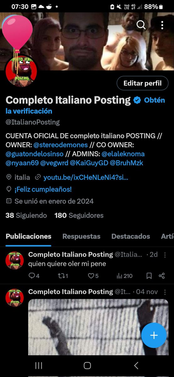 ItalianoPosting's tweet image. hoy es mi cumpleaños xd #esdehuaso :)