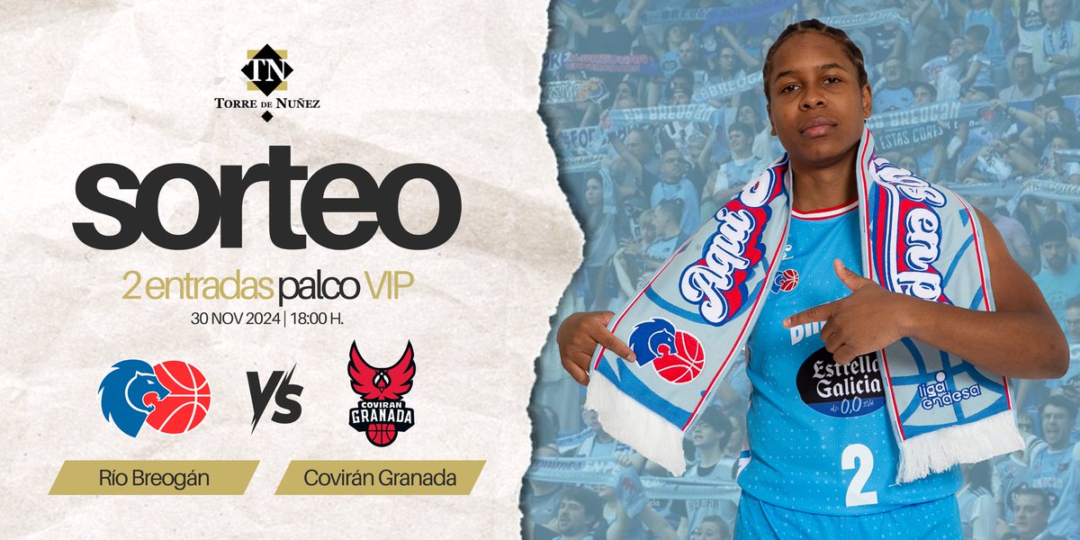 🎟️🏀 ¡SORTEO DE ENTRADAS! 🏀🎟️ 

Hazte con 2️⃣ entradas VIP para ver al <a href="/CBBreogan/">Río Breogán</a> este sábado 🙌

👉🏻 Sigue a @TorreDeNunez
👉🏻 Haz RT
👉🏻 Menciona a quién te traes 🤭

#ForzaBreo #sorteo #patrocinio