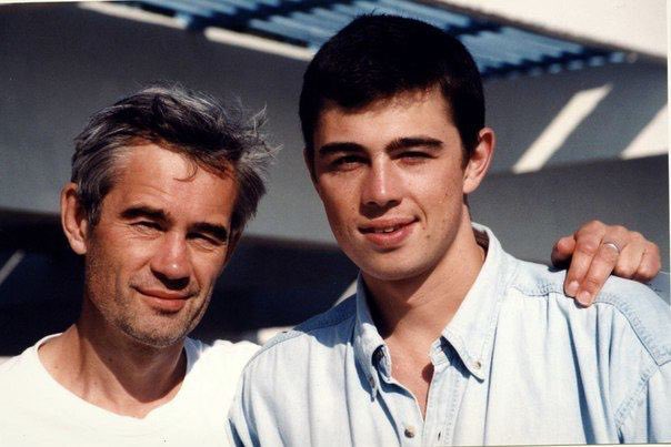 Кинорежиссёр Сергей Бодров-старший со своим сыном Сергеем Бодровым, 1997 год.