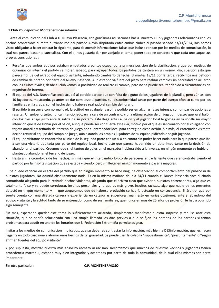 Cantera | Temporada 24/25

Comunicado oficial | Encuentro Alevín B