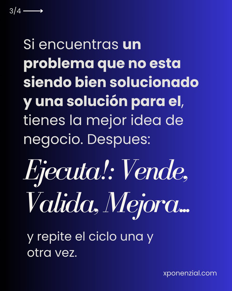 Xponenzial's tweet photo. Si quieres encontrar ideas de negocio que funcionen, no busques ideas, busca problemas. Si! Problemas. Y por supuesto, solución a los mismos.
#ideasdenegocio #negocios #emprendimiento #empredimientodigital https://t.co/N0gVyLAFFU