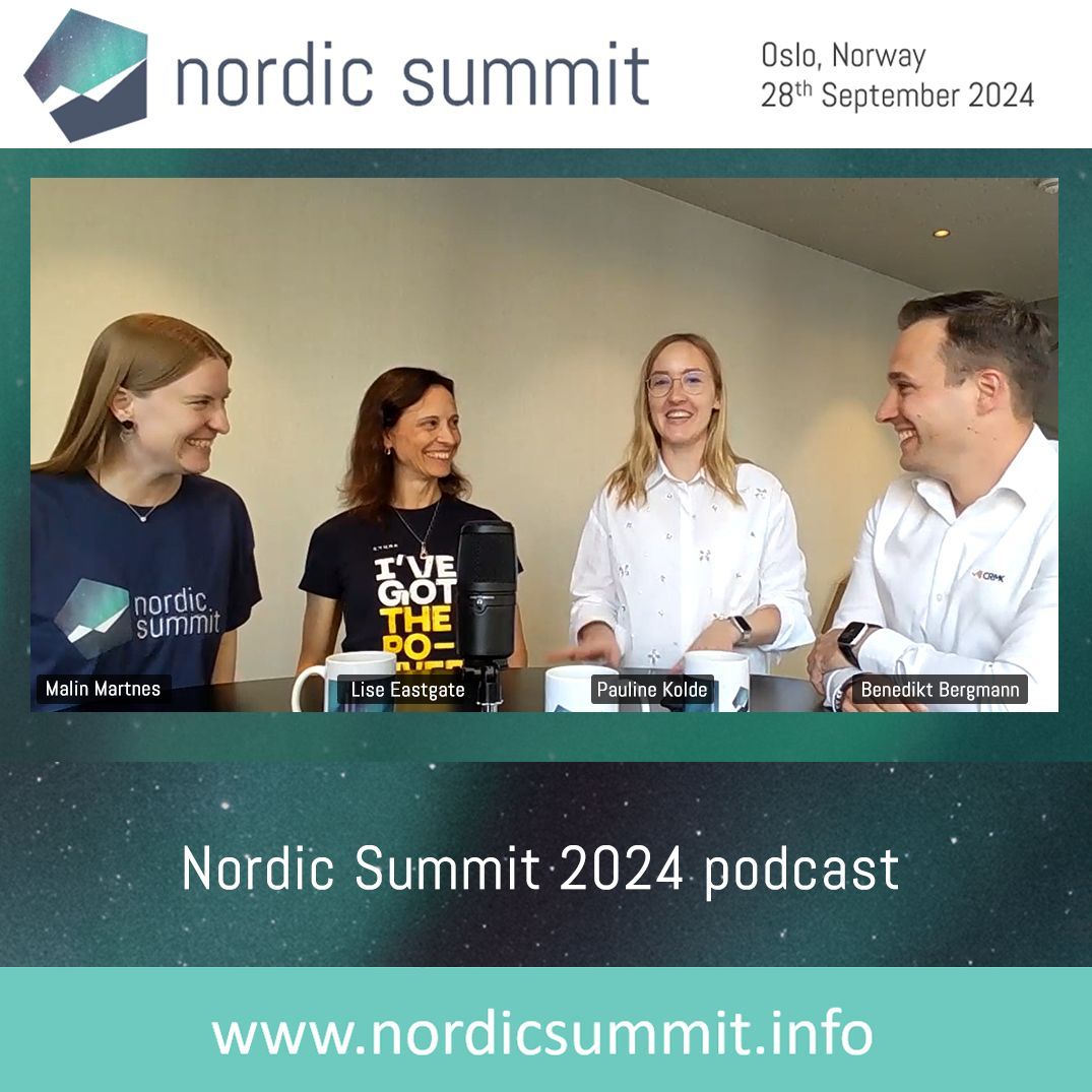 🎙️Nordic Summit 2024 Podcast🎙️ 

In this seventh episode, Malin Martnes and Benedikt Bergmann are joined by guests, Lise Eastgate and Pauline Kolde. 

📣 Listen and watch the full episode on Spotify 👉buff.ly/4dPccNg or wherever you like to listen to podcasts.