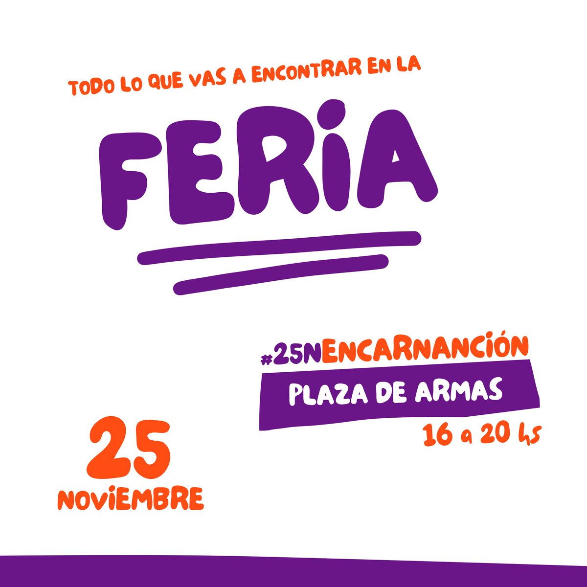 Es hoy, es hoy #25NPy ♀️✨

💜 Te invitamos a participar de la Feria de emprendedoras en el marco del Día Internacional de la eliminación de la violencia contra las mujeres.

📌 Nos vemos a partir de las 16 hs en la Plaza de Armas de Encarnación.