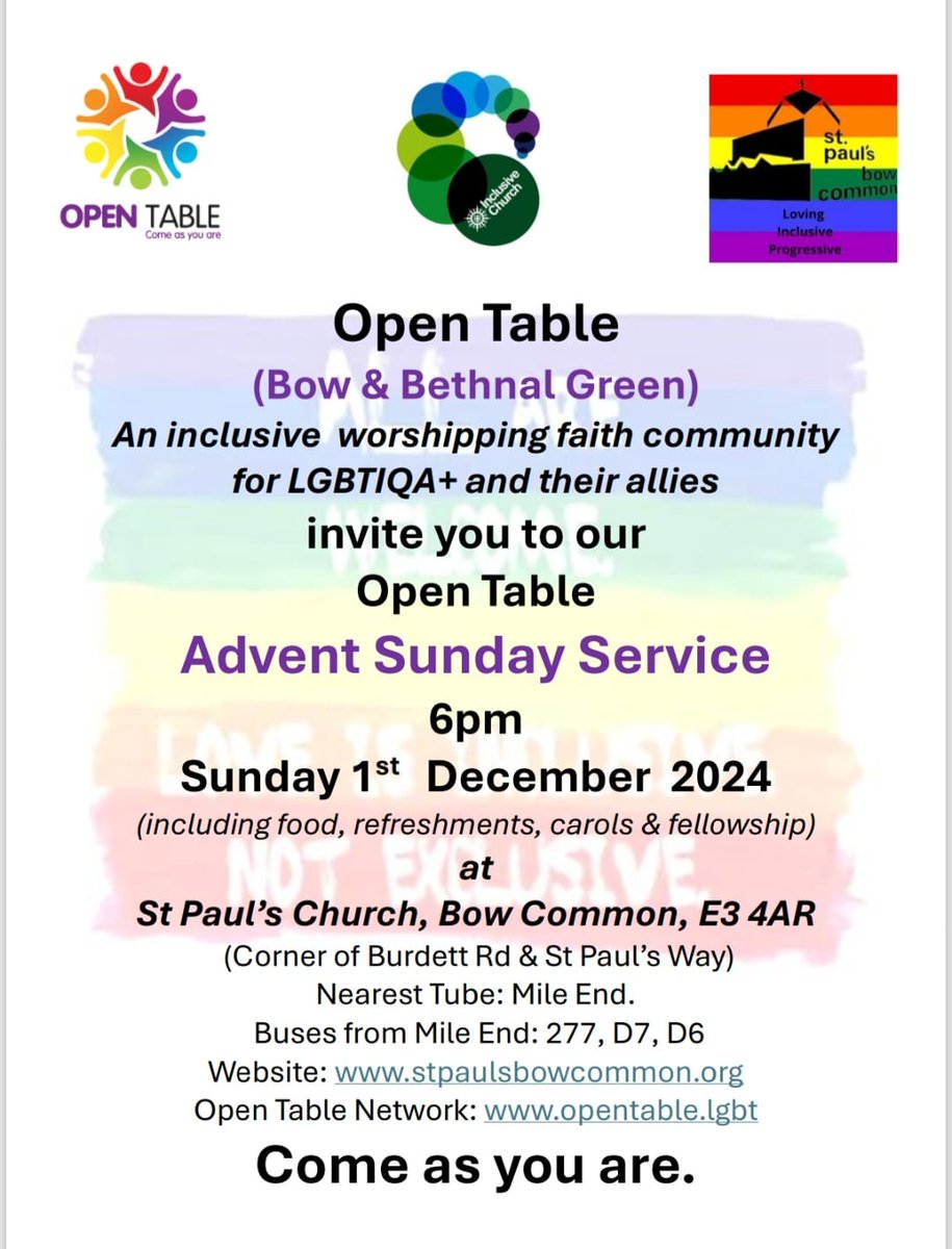 Join us for our next Open Table service.
#SPBC #opentablenetwork #inclusivechurch #comeasyouare