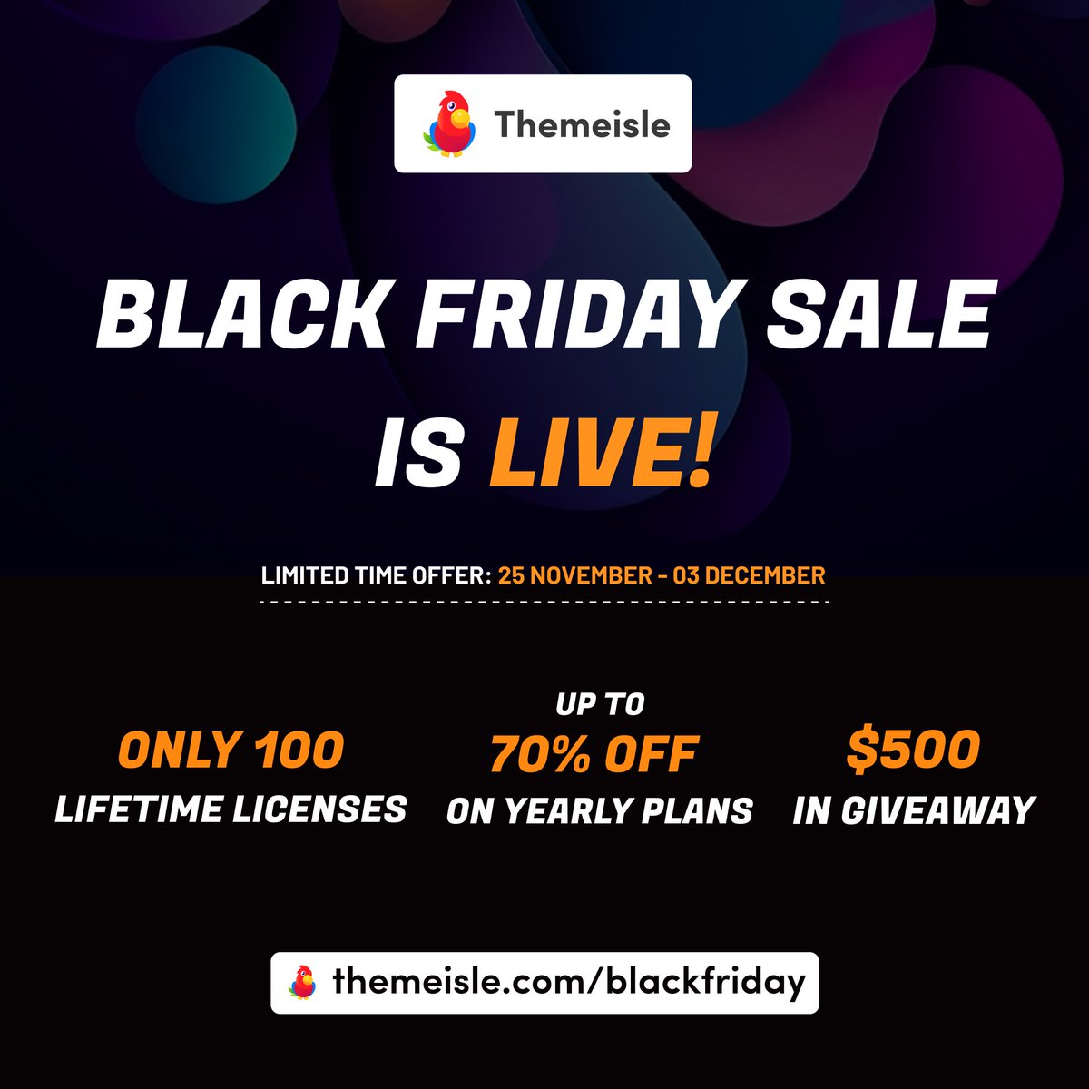🎉 Themeisle's Black Friday Sale is LIVE! 🚀

Get premium WordPress themes &amp; plugins at unbeatable prices ⚡️

Access deals here: themeisle.com/blackfriday/

Grab your deal before it's gone—limited-time only! 🕒

#Themeisle #BlackFriday #WordPressDeals #WordPress