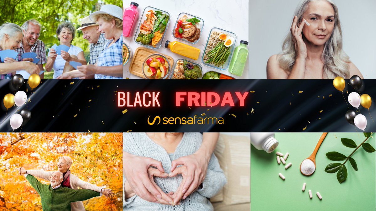 Hoy es el #BlackFriday2024 🖤🛍️ ¿Pensando en reforzar tu agilidad mental o tu resistencia física? No te pierdas nuestros cupones de #descuento en productos para #mayores 💝🧓 sensafarma.es/black-friday

#cercadeti