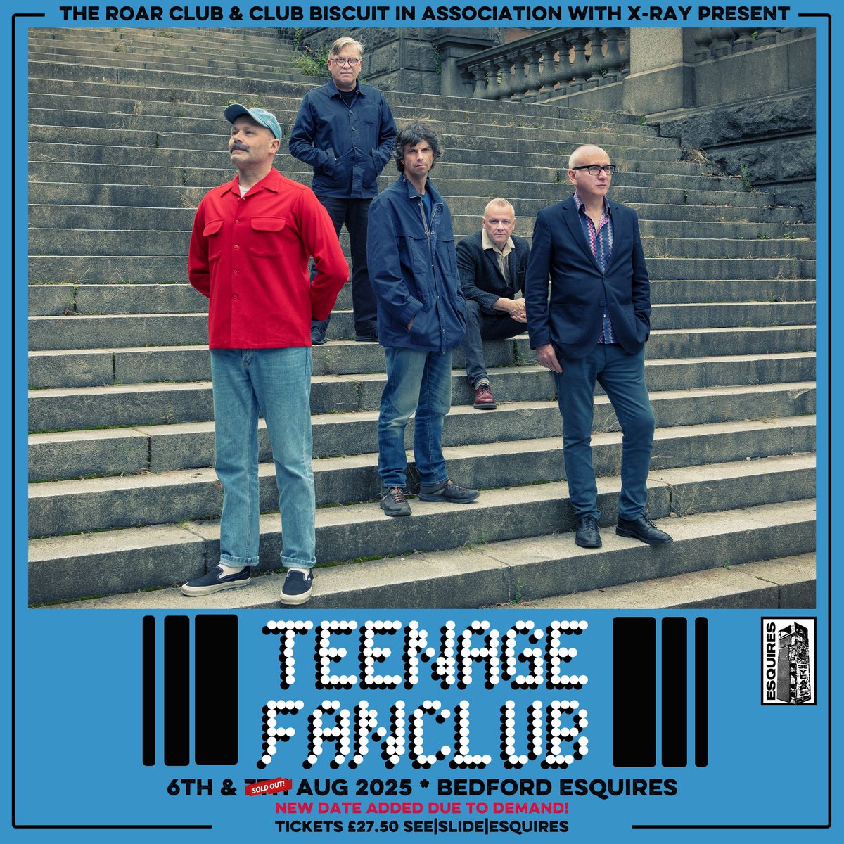 Bedford Esquires (@bedfordesquires) on Twitter photo After their 1st show sold out in under 5 mins, delighted to confirm that <a href="/TeenageFanclub/">Teenage Fanclub</a> will be playing an additional date at Esquires on Wednesday 6th August 2025.
Tickets on sale 10am Thursday 28th November from Seetickets and <a href="/sliderecordshop/">Slide Record Shop</a> After their 1st show sold out in under 5 mins, delighted to confirm that <a href="/TeenageFanclub/">Teenage Fanclub</a> will be playing an additional date at Esquires on Wednesday 6th August 2025.
Tickets on sale 10am Thursday 28th November from Seetickets and <a href="/sliderecordshop/">Slide Record Shop</a>