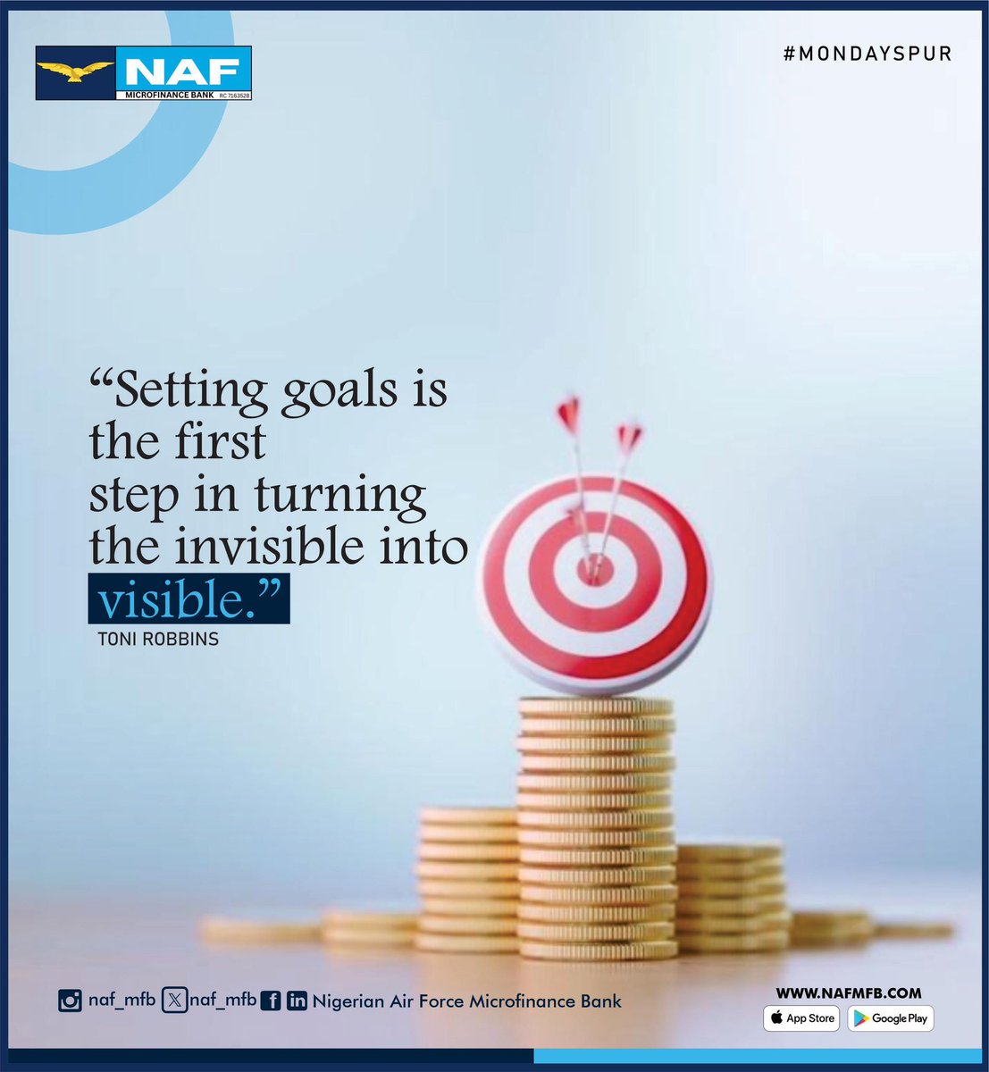 naf_mfb's tweet photo. Dream big! Set goals! Take action! 🎯 

Every step forward brings you closer to the life you envision.

#goalsetting 
#mondayspur 
#stayfocused
#nafmfb 
#breakingfinancialbarriers https://t.co/bANu6Uqhzk
