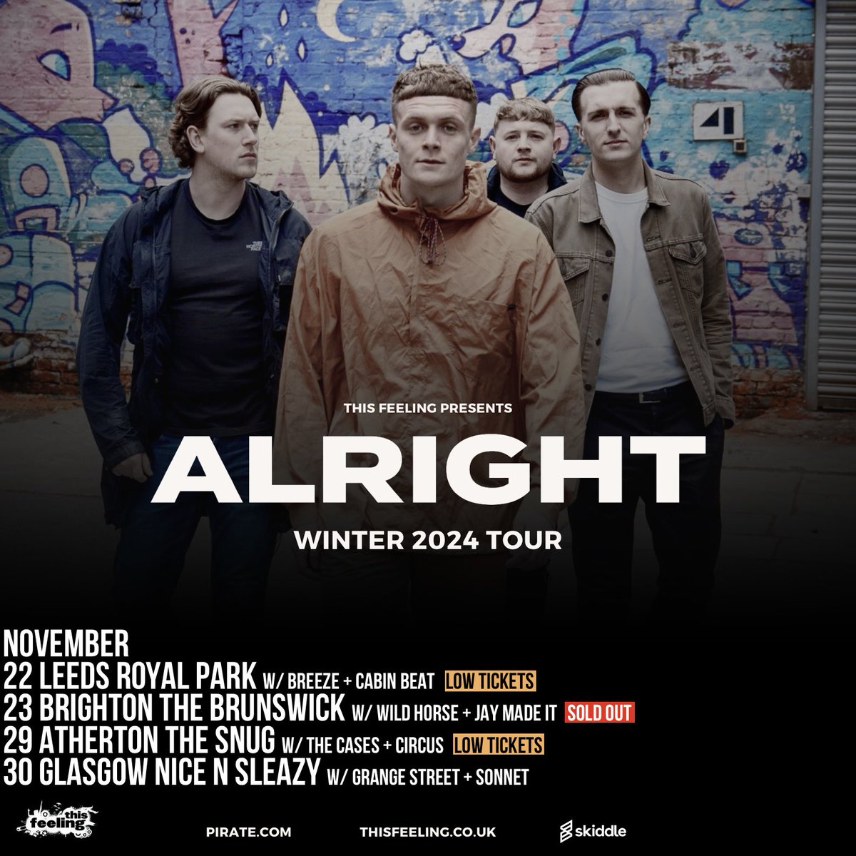 This_Feeling's tweet photo. Coming up this week: Saturday 🎸 @alrightofficia1 Glasgow @nice_n_sleazy + special guests @Grange_Street &amp; @sonnetbanduk 

🎟️ https://t.co/acFYtZD9SI

🎶 https://t.co/DhBv3wneDu https://t.co/X35eg85ajM
