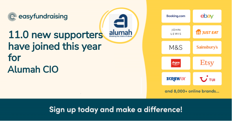 We've had 11.0 new supporters sign up 2 support us this year, and you can join too before 2024 is over! We are registered on <a href="/easyuk/">easyfundraising</a> which means u can raise free donations for us when you shop online! Plus, join today and we could win a £500 bonus: join.easyfundraising.org.uk/alumahcio/O9UP…