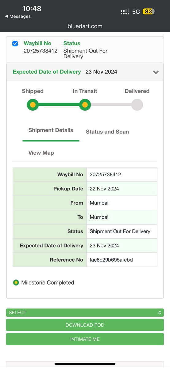 sauravbasu30's tweet photo. @BlueDart_ @BlueDartCares can you pls deliver this TODAY! Pls ask the delivery executive to call me as it contains items that’s critical to be delivered today https://t.co/2QaDMZvtD8