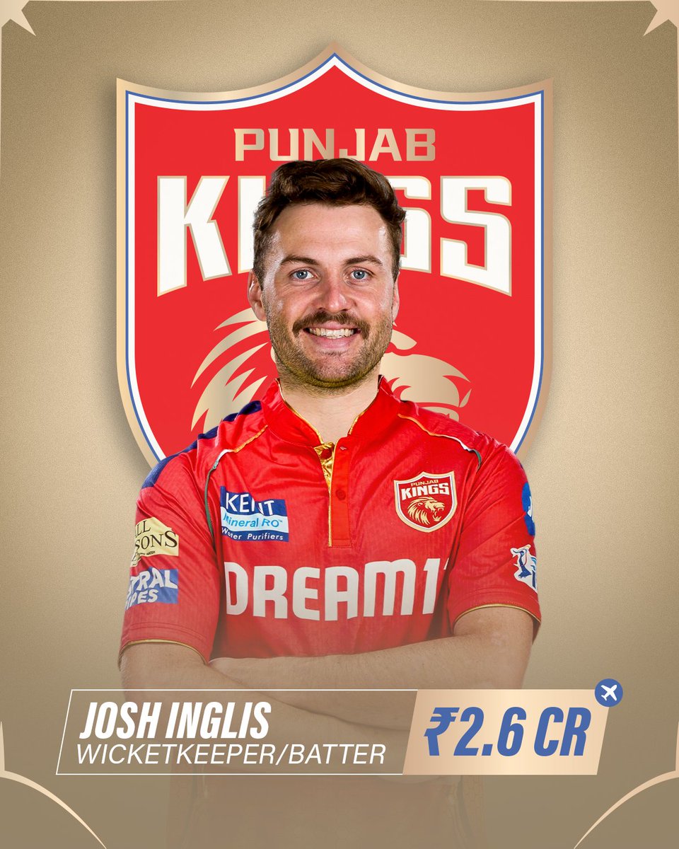 PunjabKingsIPL's tweet photo. Hum bhi hai 𝐉𝐎𝐒𝐇 mein! 😎🔥

#JoshInglis #IPL2025Auction #PunjabKings https://t.co/4XbguEfLLf