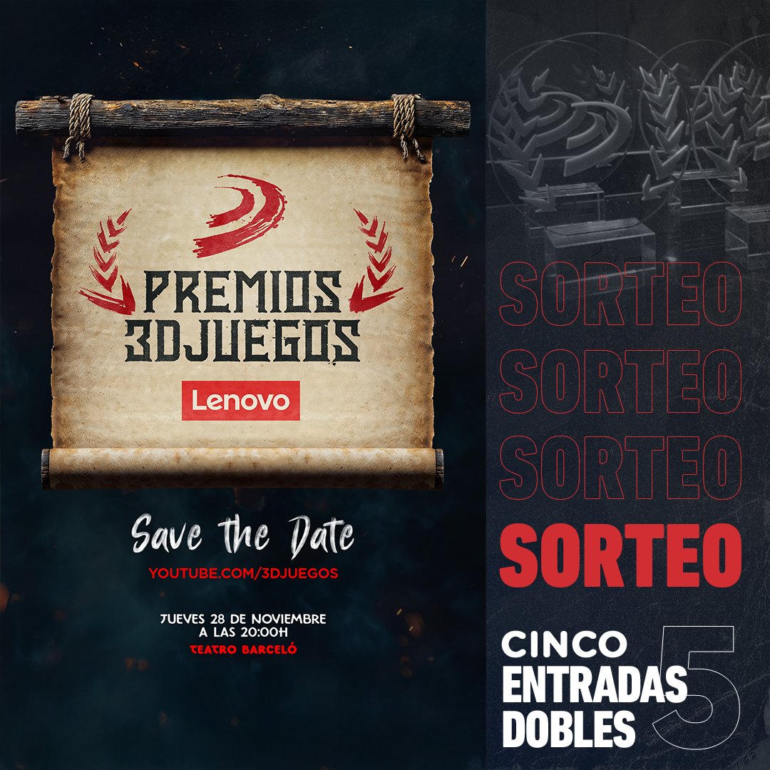 SORTEO ✨ ¡Consigue una de las x5 entradas para asistir a la gala en el Teatro Barceló de Madrid!

🔸 Síguenos <a href="/3djuegos/">3DJuegos</a>
🔸 RT este tuit y dinos cuál es tu GOTY de 2024
🔸 Usa #Premios3DJuegosLenovo2024 

Solo España y dura 24h*