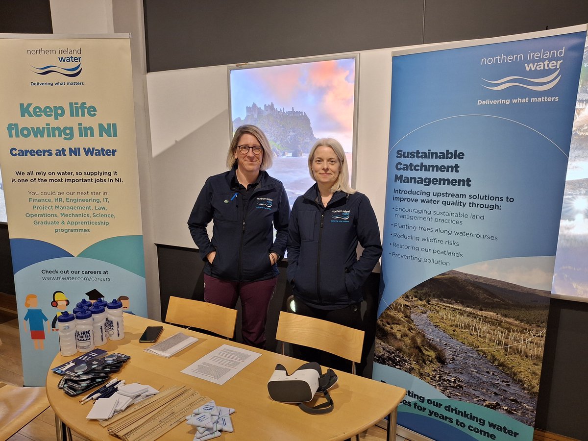 niwnews's tweet photo. Our Water Catchment Team had a great time at 
@W5Belfast Sustainability in Business event for KS12-14 students! We shared insights on sustainability, answered questions during the Q&amp;A, engaged with students about careers in the environment sector, and showcased our VR headsets. https://t.co/jgfZZ7I0U0