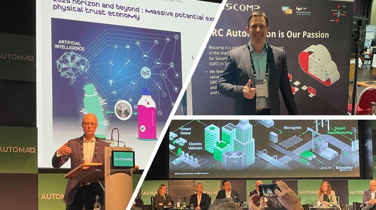 RiscompSAPGRC's tweet image. Had a great time at the Pharmaceutical Automation and Digitalization Congress 2024!🌟
Inspiring talks by Peter Weckesser (Schneider Electric) on becoming &quot;Green and Smart&quot; and Dr. Thomas Endress (Merck KGaA) on the Cyber-Physical Trust Economy. #AUTOMA2024 #PharmaInnovation
