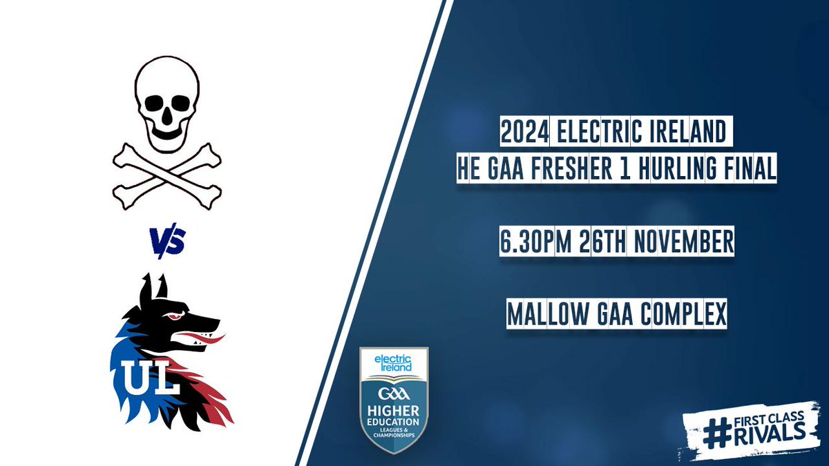 GAA Higher Education (@higheredgaa) on Twitter photo We are streaming the <a href="/ElectricIreland/">Electric Ireland</a> Division 1 Fresher Hurling Final tomorrow between <a href="/ucc_gaa/">UCC GAA</a> & <a href="/ul_gaa/">UL GAA Club</a>. Throw in is 6.30pm from the Mallow GAA Complex.
<a href="/OfficialCorkGAA/">Cork GAA</a> <a href="/LimerickCLG/">Limerick GAA</a>
youtube.com/live/CZQf9TtDc… We are streaming the <a href="/ElectricIreland/">Electric Ireland</a> Division 1 Fresher Hurling Final tomorrow between <a href="/ucc_gaa/">UCC GAA</a> & <a href="/ul_gaa/">UL GAA Club</a>. Throw in is 6.30pm from the Mallow GAA Complex.
<a href="/OfficialCorkGAA/">Cork GAA</a> <a href="/LimerickCLG/">Limerick GAA</a>
youtube.com/live/CZQf9TtDc…