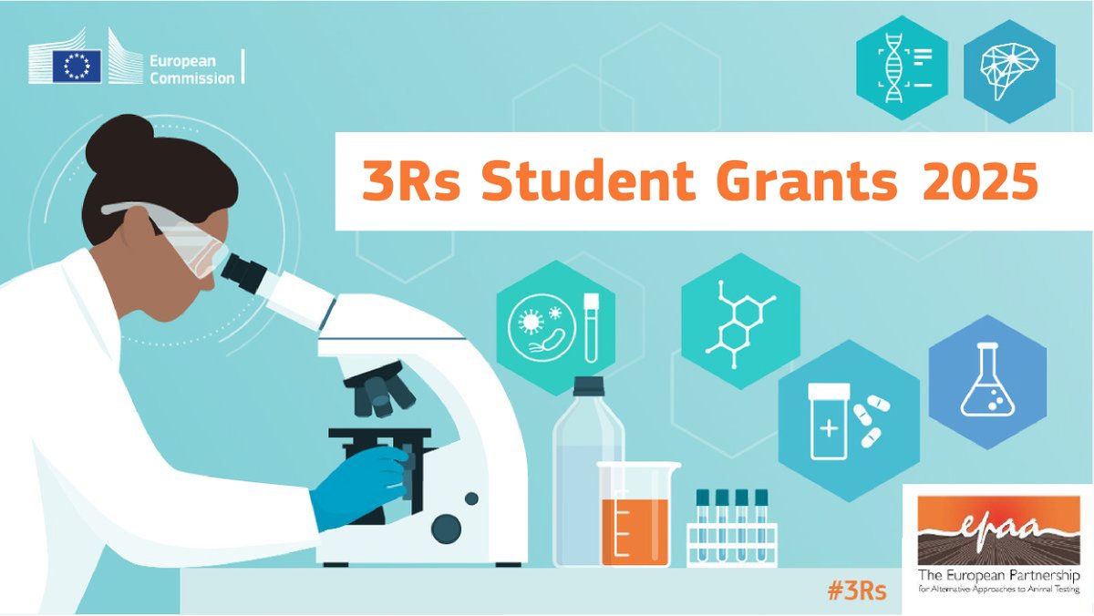 Internal Market, Industry, Entrepreneurship & SMEs (@eu_growth) on Twitter photo ๐ฌ Are you researching alternatives to animal testing? Apply now for the <a href="/EPAA3Rs/">EPAA</a> student grants โฌ๏ธ
europa.eu/!8KkmGG
We have grants available for you to attend these #3Rs conferences in 2025:
๐ง๐ช The MIPS World Summit, Brussels
๐ฆ๐น SETAC, Vienna
๐ฌ๐ท <a href="/EUROTOXcongress/">EUROTOX 2025</a>, Athens ๐ฌ Are you researching alternatives to animal testing? Apply now for the <a href="/EPAA3Rs/">EPAA</a> student grants โฌ๏ธ
europa.eu/!8KkmGG
We have grants available for you to attend these #3Rs conferences in 2025:
๐ง๐ช The MIPS World Summit, Brussels
๐ฆ๐น SETAC, Vienna
๐ฌ๐ท <a href="/EUROTOXcongress/">EUROTOX 2025</a>, Athens