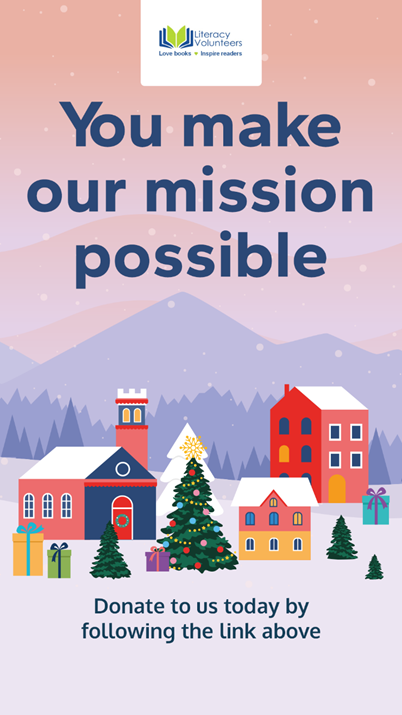 Literacy Volunteers Christmas Fundraiser.
Would you like to donate to a small, local charity? 
All donations, big or small, add up and make a huge difference to small charities like ours.
Monies raised will be used to buy new books and craft materials.

donate.giveasyoulive.com/charity/litera…