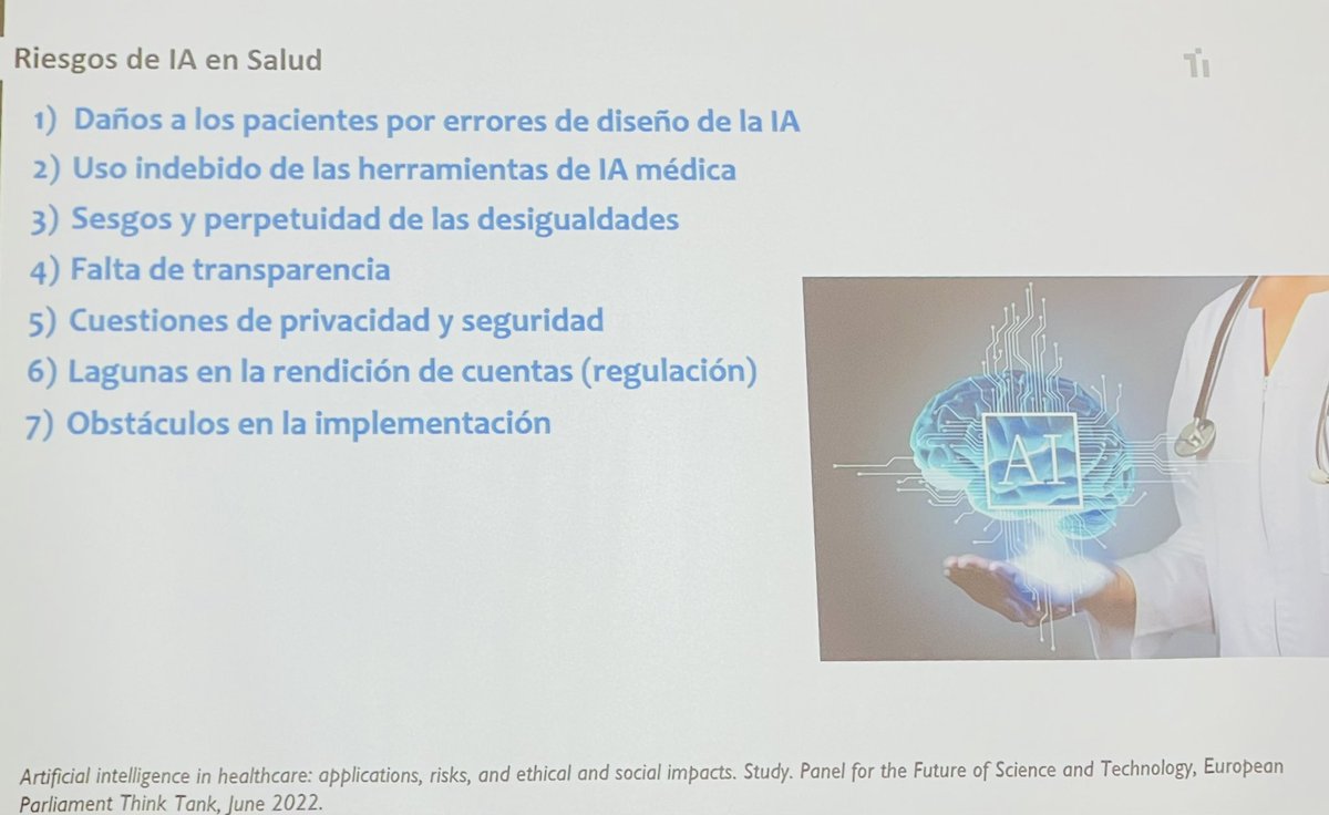 ForoEcoGalicia's tweet photo. Os riscos e beneficios da #IA na saúde.
No #forotecnoloxico 
#InteligenciaArtificial #medicina 
#sanidad 
@SenenBarro @SantiagoLagoP @ACIS_sergas https://t.co/mTlgGRnQGl
