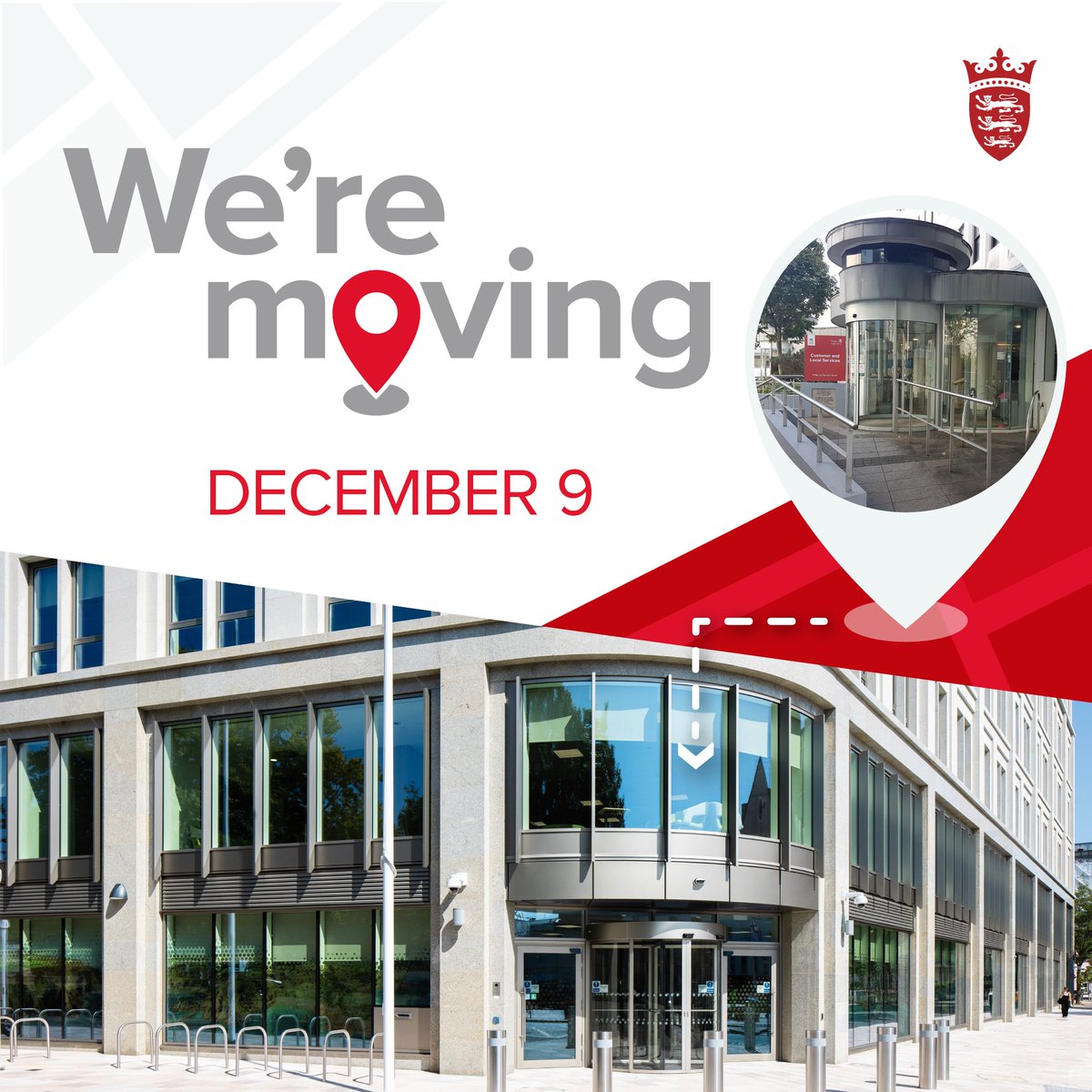 From Monday 9 December services in La Motte Street and Eagle House will be moving to Union Street on the corner of The Parade. More information: gov.je/CustomerHub

No need to visit St Helier to access our services. View all our online services here: bit.ly/4eIUivV