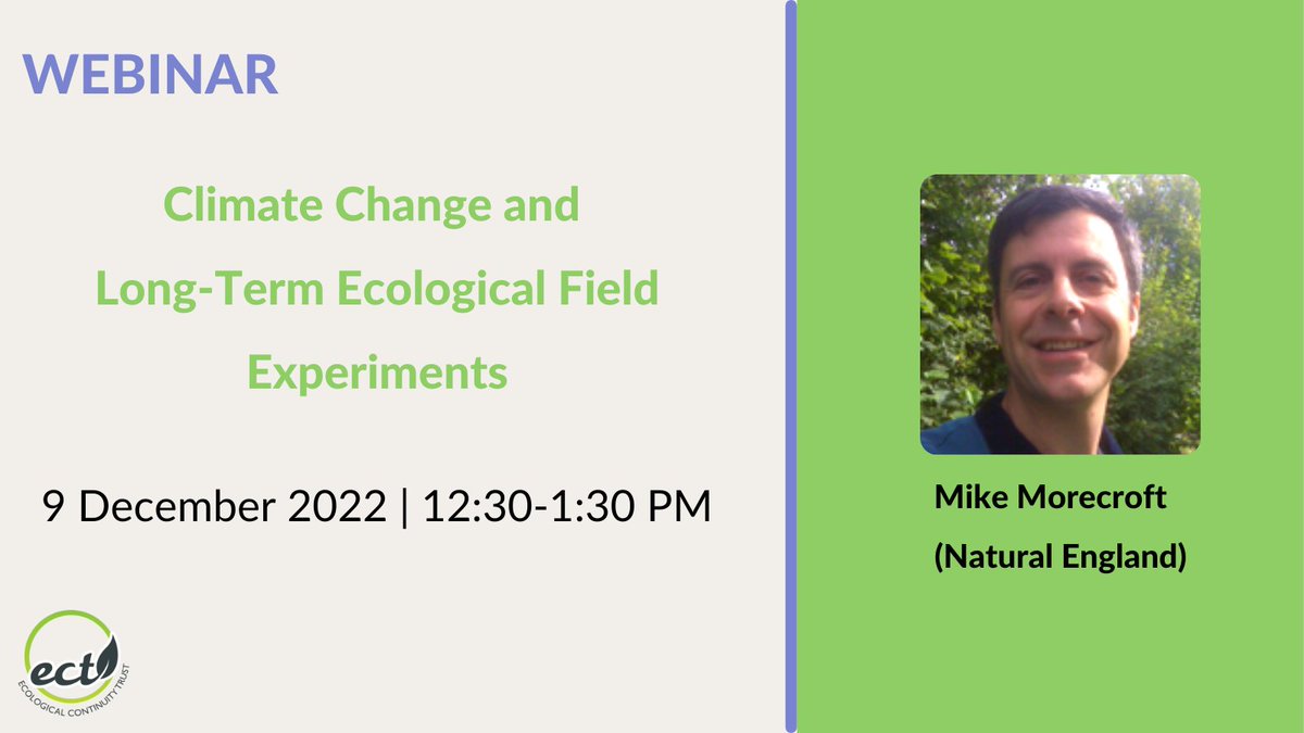ECT_UK's tweet photo. In December 2022, @mike_morecroft (1 of ECT’s founders) from @NaturalEngland talked about #ClimateChange &amp; #LongTermExperiments at our lunchtime bi-monthly #webinar. Watch it on @YouTube https://t.co/SDita5g1or Subscribe to our YouTube channel for more of our videos. https://t.co/IR55GTWWxO