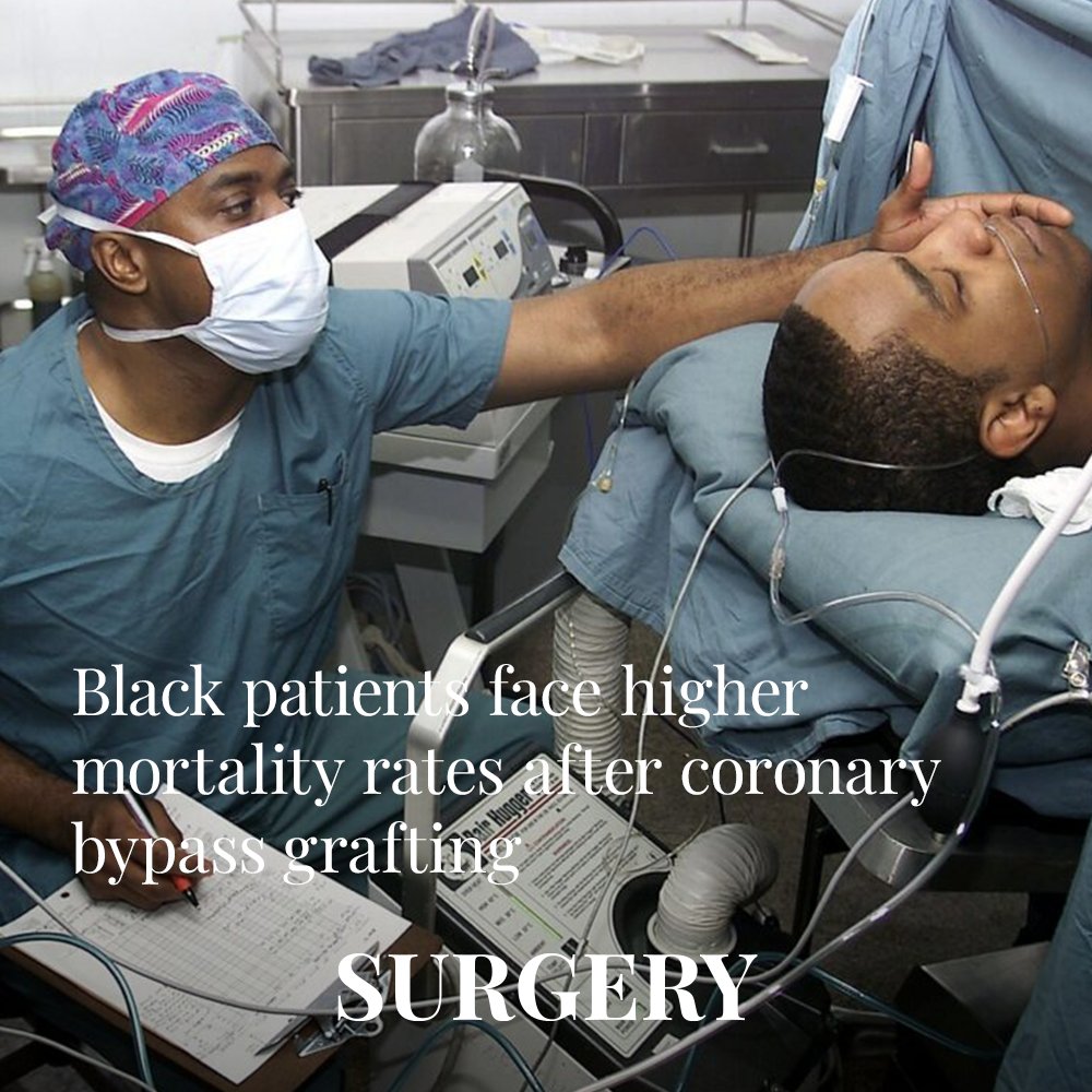 A study has revealed alarming racial disparities in coronary artery bypass grafting (CABG) outcomes.
According to the research, Black patients undergoing CABG surgery are 22% more likely to die in the hospital than white patients. #surgery
