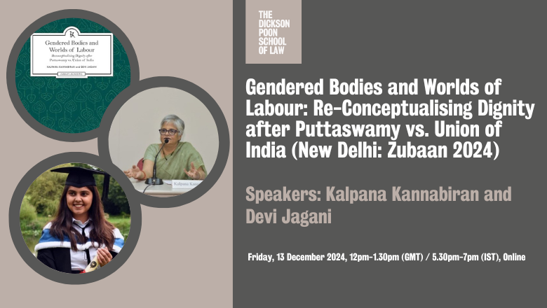 KCL_Law's tweet photo. 📚 Join us for the launch of Gendered Bodies and Worlds of Labour: Re-Conceptualising Dignity after Puttaswamy vs. Union of India.

@KK_Kannabiran and Devi Jagani will explore this critical and timely topic.

Learn more &amp; register ⬇️
https://t.co/xH5ruLQMiF

#KCLLaw #Gender #Law https://t.co/mhuZdXQV63
