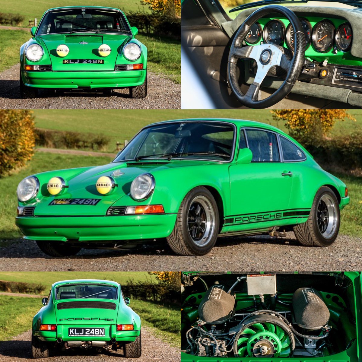 AutostoricoLtd's tweet photo. Porsche 911 ST Evocation finished. In Viper Green with Black interior trim. Carbon panels, 3.6 litre engine with G50 gearbox. #911 #911st #porsche911 #911classic #classic911 #singer #singer911 #ruf #rufporsche https://t.co/B8rb0tM0LX