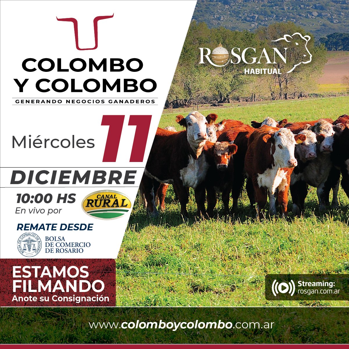 cyc_oficial's tweet photo. 🔨 #HayRemate #Rosgan Habitual desde la #BolsadeComerciodeRosario por #CanalRural

📆 Miércoles 11 de diciembre, 10 hs
📍 Desde la @BolsaRosario

🎥 Transmisión en vivo por @elrural | @rosgan_bcr

#Rosgan #Ganadería #Campo #CampoArgentino #ProduccionGanadera #Agro @Luciano_CyC https://t.co/ww96s9IDzJ