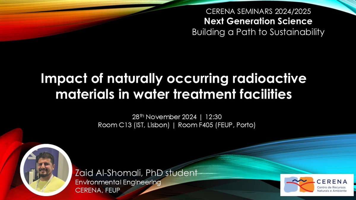 ☢️This week, come learn about environmental and health risks of NORM in water supply systems, and explore with <a href="/ShomaliZaid/">Zaid Al Shomali</a> innovative solutions like porous #microspheres with immobilized #catalysts for their removal. 💧

#WaterTreatment #EnvironmentalHealth #NORM #Radiation