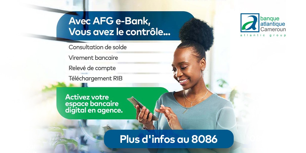 AFGBankCameroun's tweet image. ❗𝐁𝐞𝐬𝐨𝐢𝐧 𝐝'𝐮𝐧 𝐢𝐧𝐟𝐨 𝐫𝐚𝐩𝐢𝐝𝐞 𝐬𝐮𝐫 𝐯𝐨𝐭𝐫𝐞 𝐜𝐨𝐦𝐩𝐭𝐞 ? 
Avec 𝐀𝐅𝐆 𝐞-𝐁𝐚𝐧𝐤, vous avez le contrôle.💡

📲 Téléchargez l'appli, rendez-vous en agence pour faire activer votre espace bancaire digital. 😉

#BACM #BanqueADistance #AFGeBank #UnClicEtCestFait