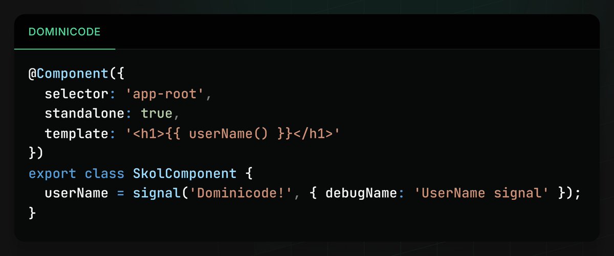 bezael_perez's tweet image. En #Angular v19 podrás asignar un `debugName` a las Signals.  
Esto será de gran ayuda cuando se lancen herramientas avanzadas para la depuración de Signals.
#Angular19