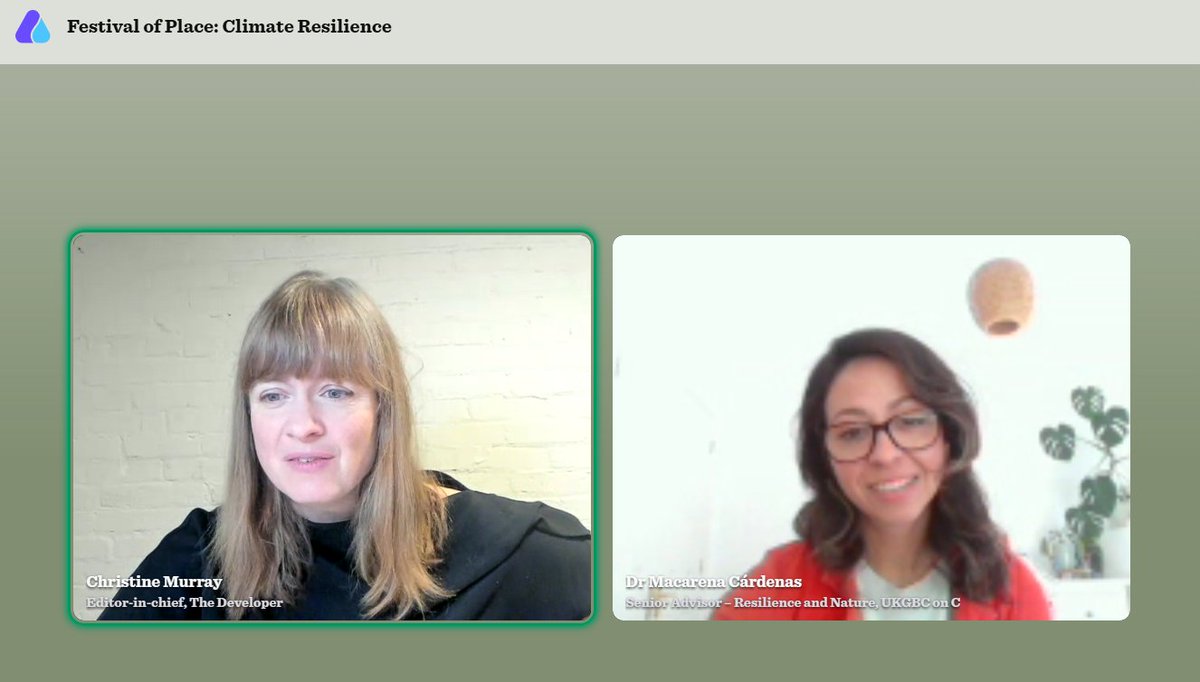 Welcoming <a href="/DrMacarenaLC/">Macarena L. Cárdenas</a> to the Festival of Place: Climate Resilience stage...
The road to Climate Resilience: What does a climate resilient built environment look like and how do we get there?
#ClimateResilience