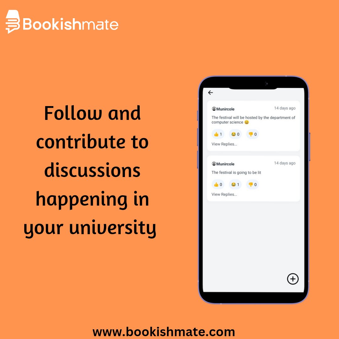 Bookishmateapp's tweet photo. The Wait is Over! Bookishmate is Here!

Students, it’s time to connect, learn, and network like never before. Introducing Bookishmate, the ultimate forum built just for YOU!

Download Now and be part of a growing student community that’s all about YOU.
https://t.co/Hiy50Es8HY https://t.co/4yKupAhmJ0