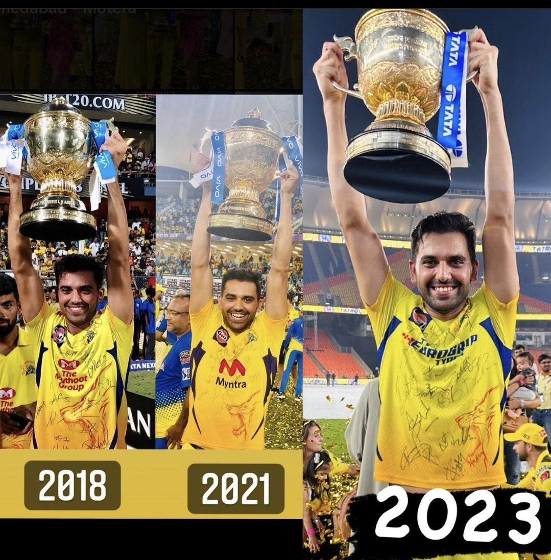 Thank you Deepak Chahar. Used to decide the Game Results with his Power Play Spell Itself. Thank You for your amazing Contributions in CSK'S Wins 💛