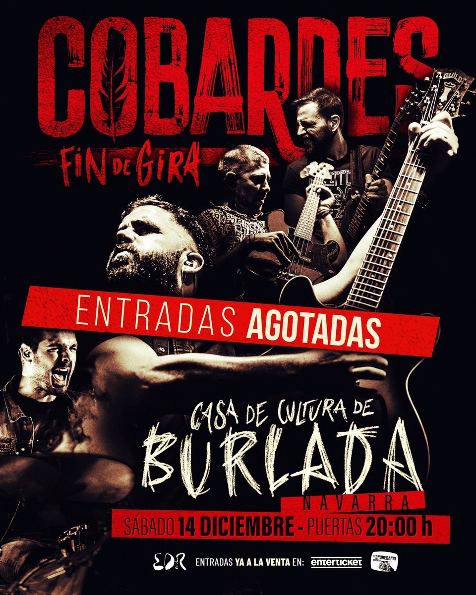 GRACIAS BURLADA!!! 

Entradas agotadas para nuestro concierto fin de gira el próximo 14 de diciembre en la Casa de Cultura. 

Se nos llena el pecho de orgullo y cariño ante un inmejorable fin de gira, despidiéndonos desde casa con todos vosotros y vosotras a nuestro lado. 🖤