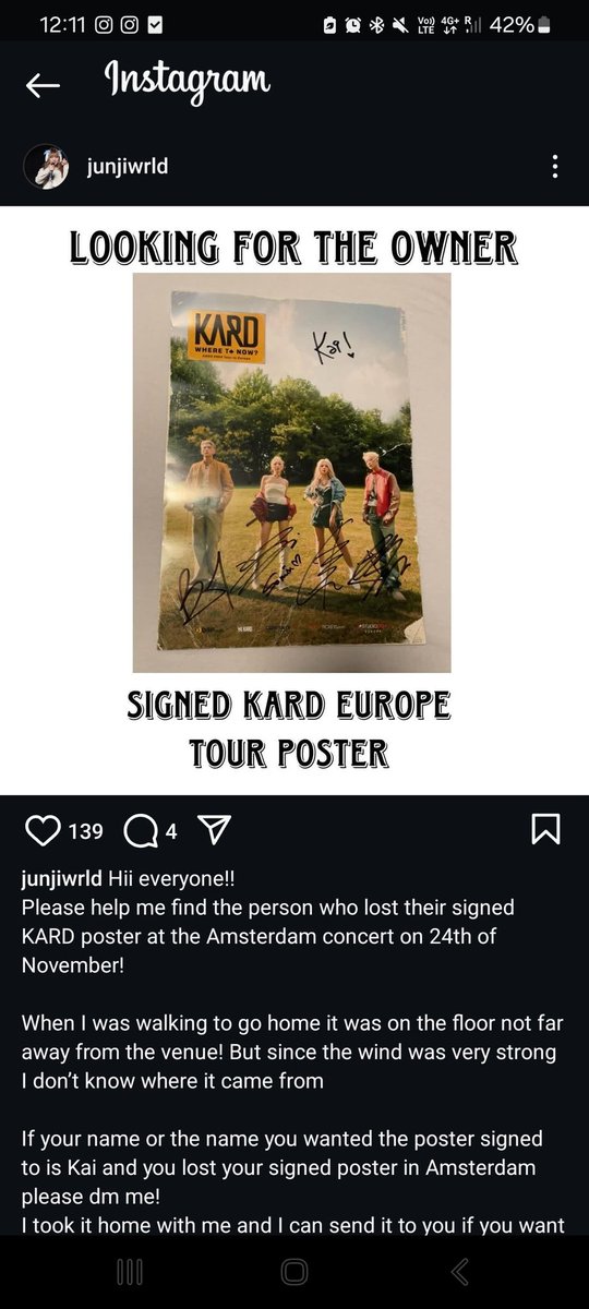 LOST SIGNER POSTER FOR KAI 

#KARD #KARDINAMSTERDAM